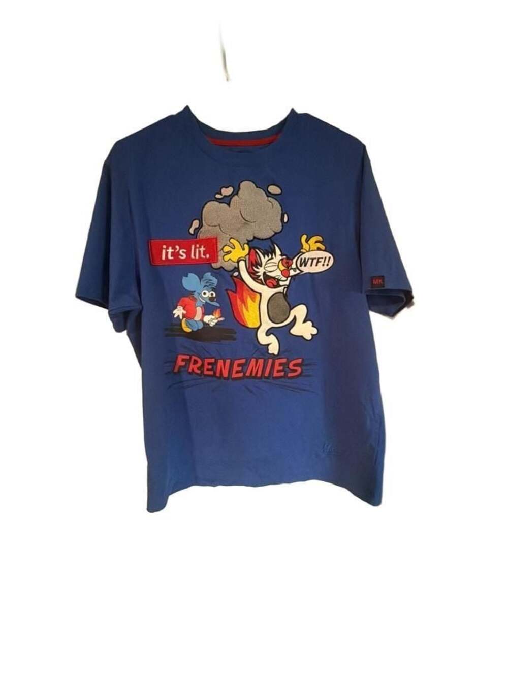 Makobi M293 Frenemies 'It's Lit' Graphic Embroidered Patch T-Shirt